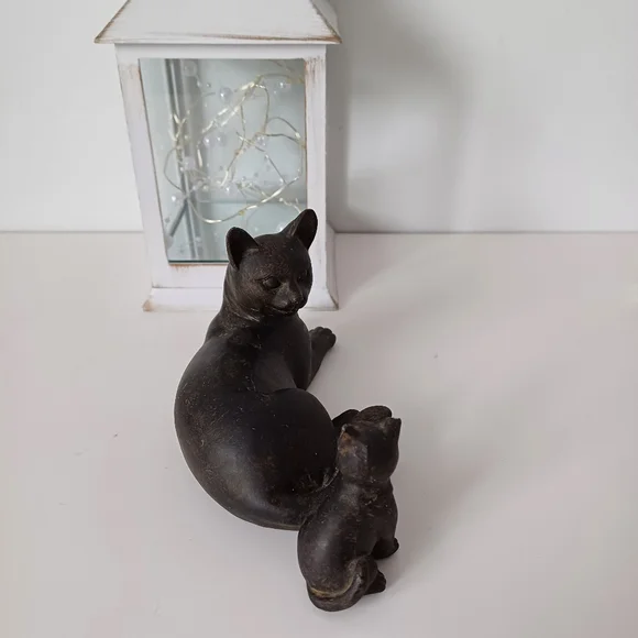 Cute Black Cat Mom And Kitten Baby - Picture 5 of 13